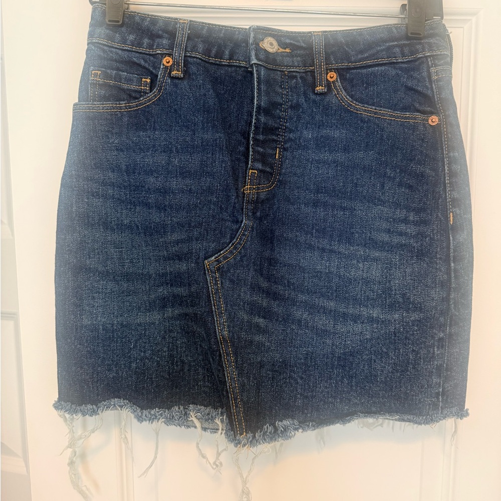 Old Navy Dark Blue Frayed Mini Skirt